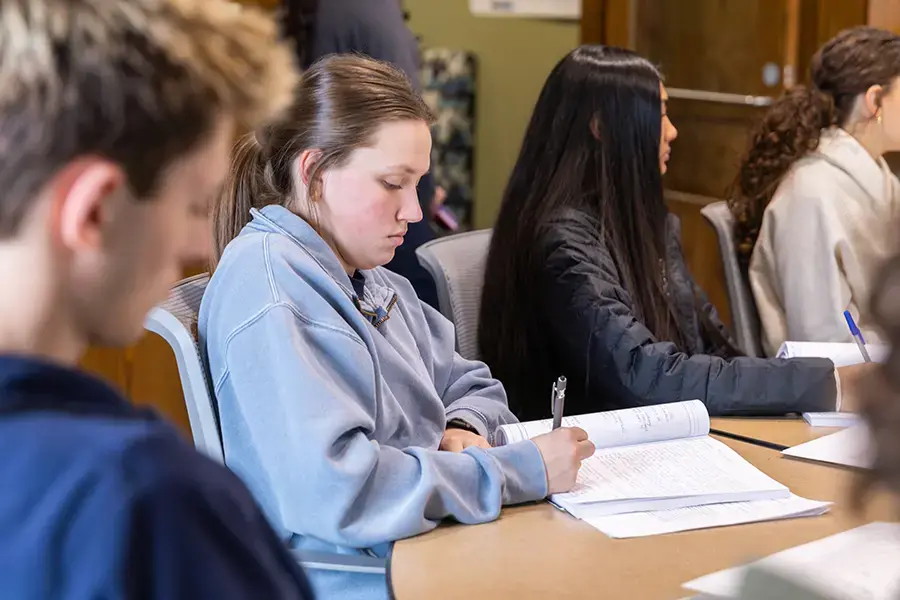 Students working in class