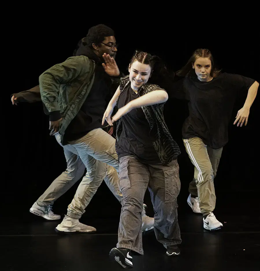 Group in a hip hop performance