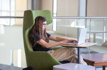 Student on computer