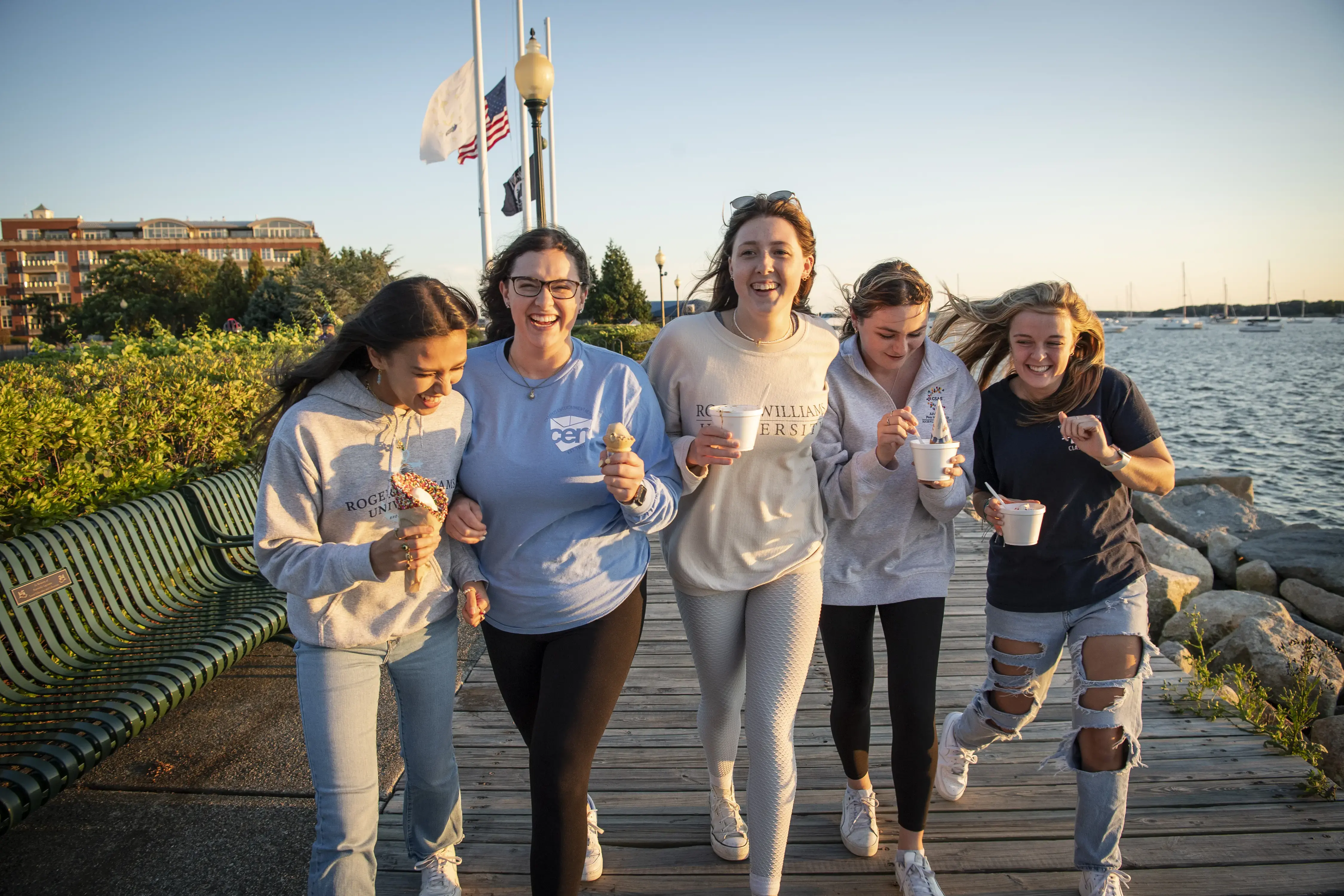Students enjoying Bristol, RI